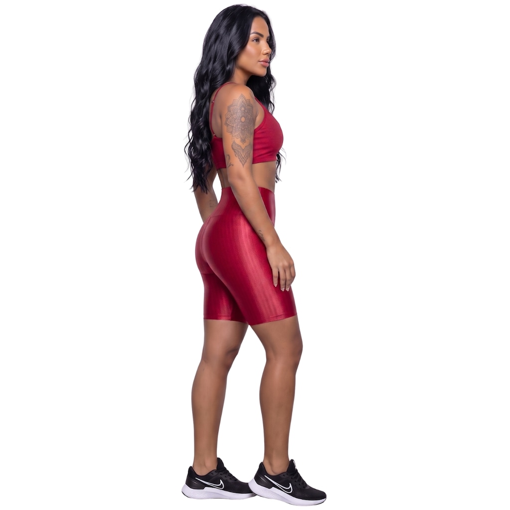 Imagem 3 do produto Conjunto Feminina Fitness Top Alça Fina e Bermuda New Zig Vekyo Roupa De Academia Musculação