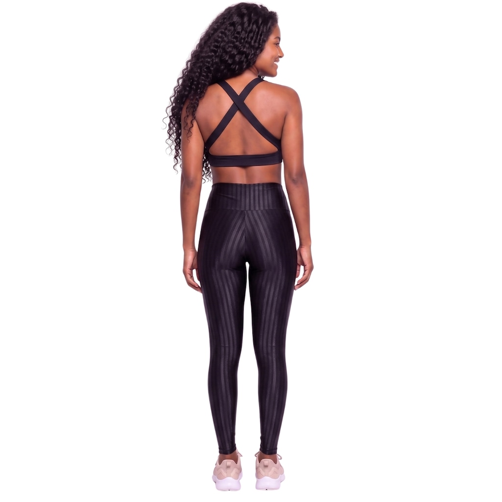 Imagem 2 do produto Conjunto Feminino Fitness Top Bojo e Calça New Zig Vekyo Roupa De Academia Treino Para Musculação