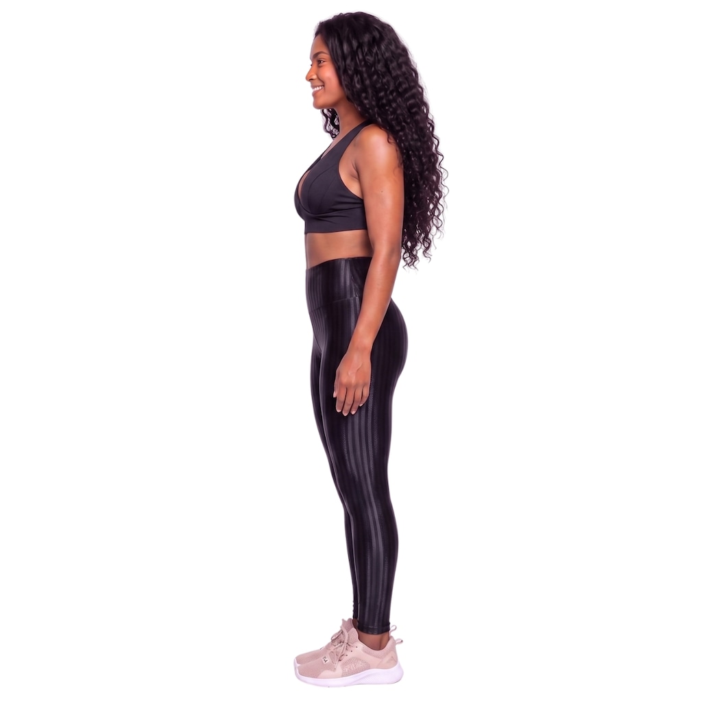 Imagem 3 do produto Conjunto Feminino Fitness Top Bojo e Calça New Zig Vekyo Roupa De Academia Treino Para Musculação