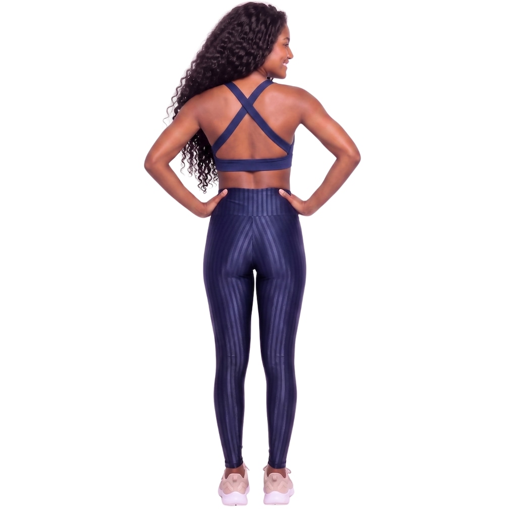 Imagem 2 do produto Conjunto Feminino Fitness Top Bojo e Calça New Zig Vekyo Roupa De Academia Treino Para Musculação