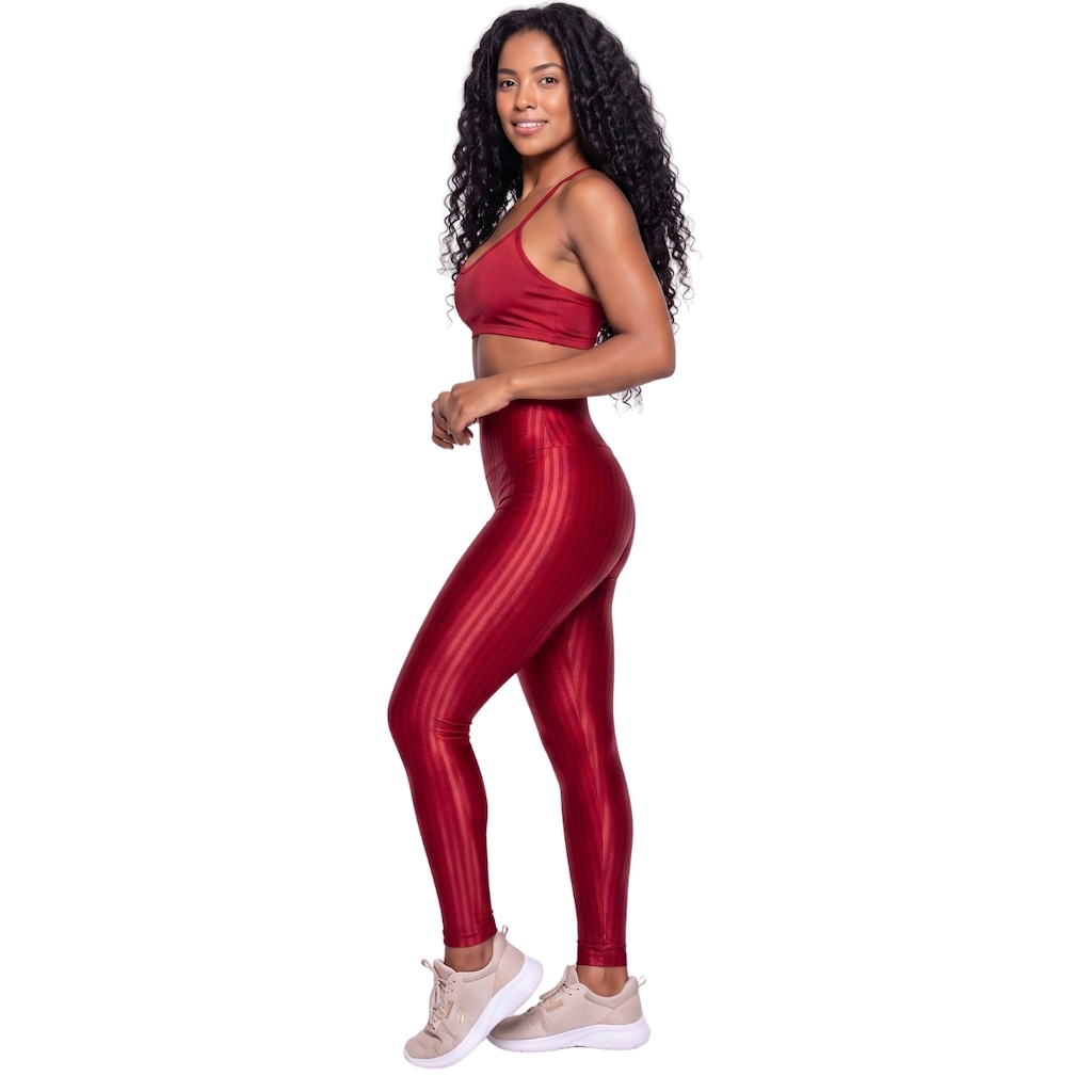 Imagem 3 do produto Conjunto Feminina Fitness Top Alça Fina e Calça New Zig Vekyo Roupa De Academia Musculação