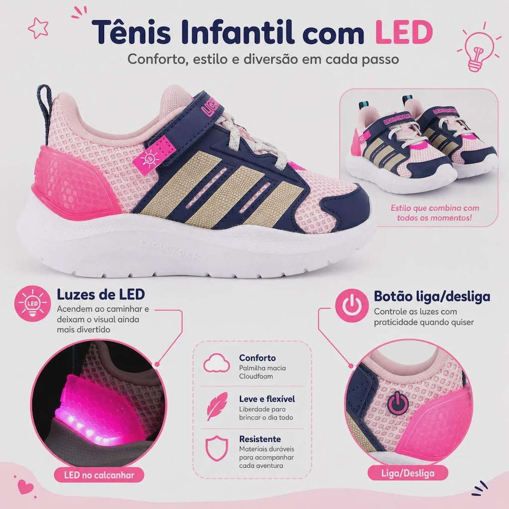 Imagem 2 do produto Tênis Infantil adidas Lightorama com Luzes