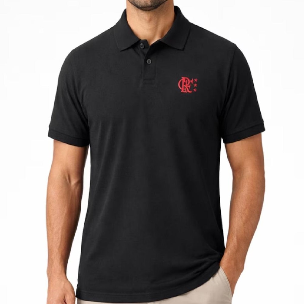 Imagem 2 do produto Camisa Polo do Flamengo Bordado Tradição Betel - Masculina