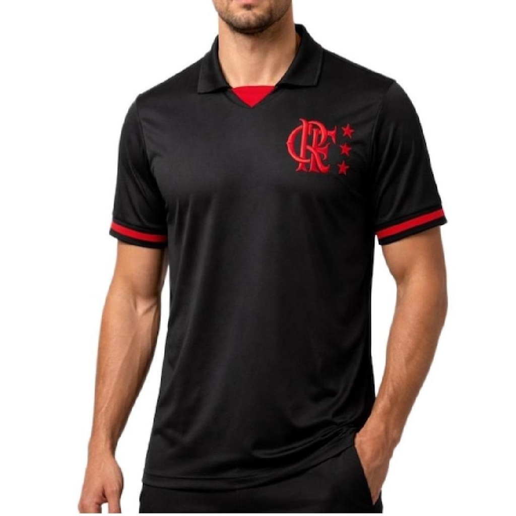 Imagem 2 do produto Camisa Polo do Flamengo Bordado Betel Line II - Masculina
