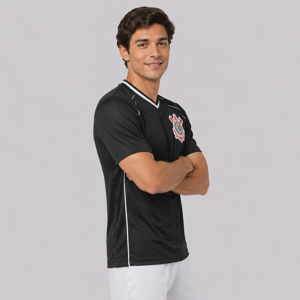 Imagem 2 do produto Camisa do Corinthians Escudo SCCP Gola V Masculina