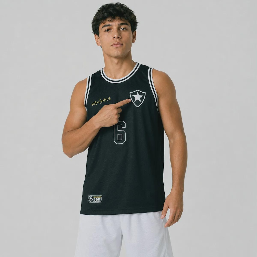 Imagem 3 do produto Camiseta Regata do Botafogo Retrô Nilton Santos Masculina