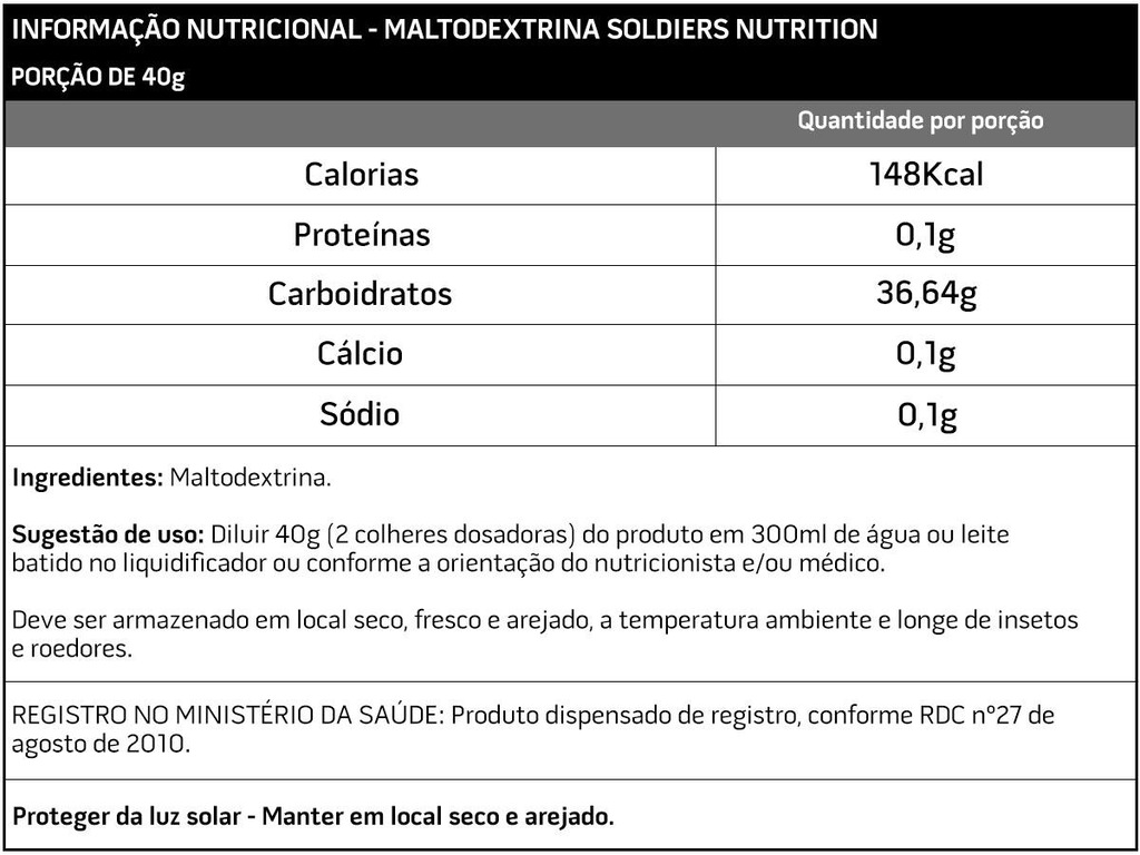 Imagem 2 do produto Maltodextrina 1kg - 100% Puro Importado - Soldiers Nutrition