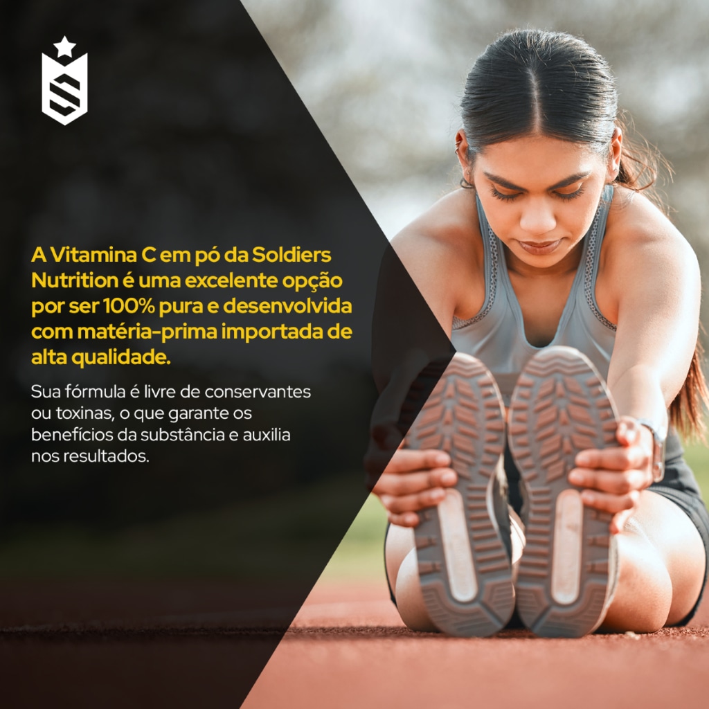 Imagem 2 do produto Vitamina C em Pó - Ácido Ascórbico 250g - 100% Puro Importado - Soldiers Nutrition