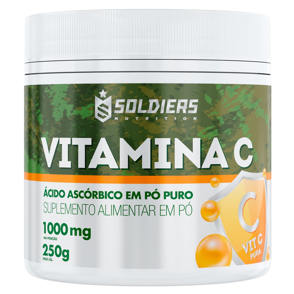 Imagem 4 do produto Vitamina C em Pó - Ácido Ascórbico 250g - 100% Puro Importado - Soldiers Nutrition
