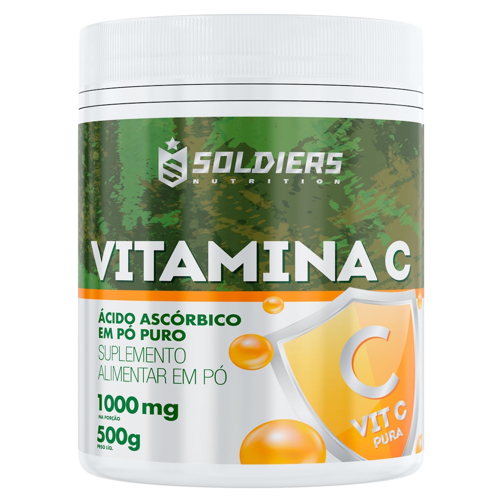 Imagem 3 do produto Vitamina C em Pó - Ácido Ascórbico 500g - 100% Puro Importado - Soldiers Nutrition