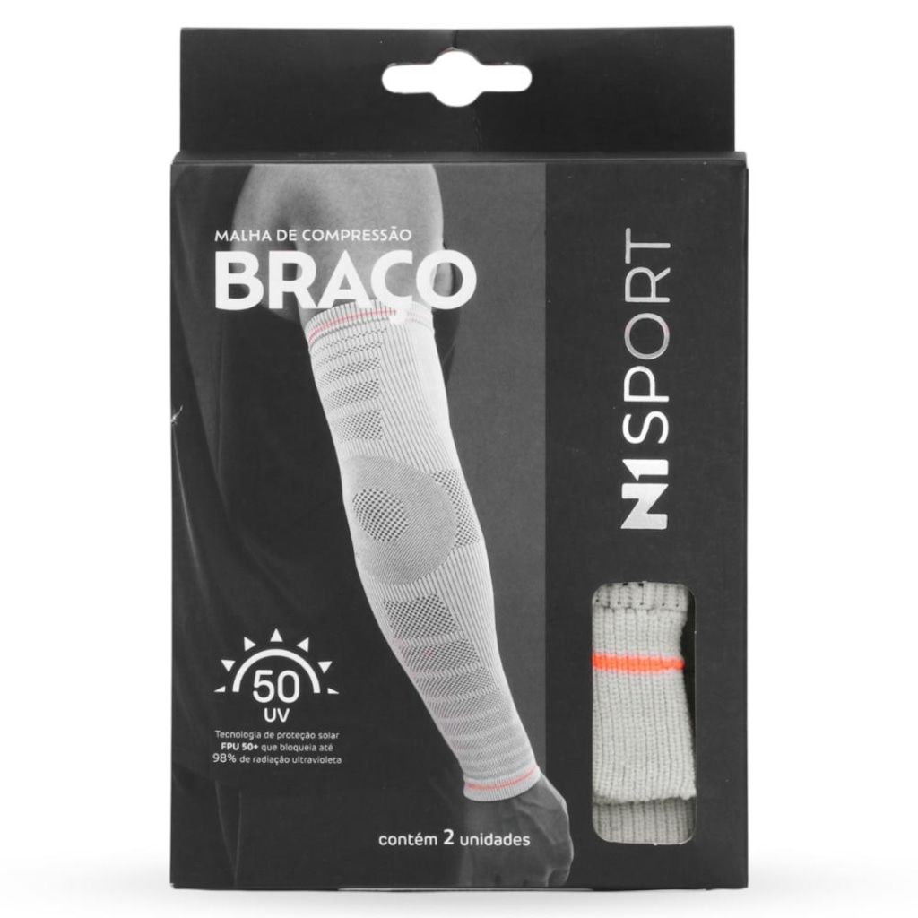 Imagem 5 do produto Protetor Unissex De Braço N1 Sport Cinza e Laranja