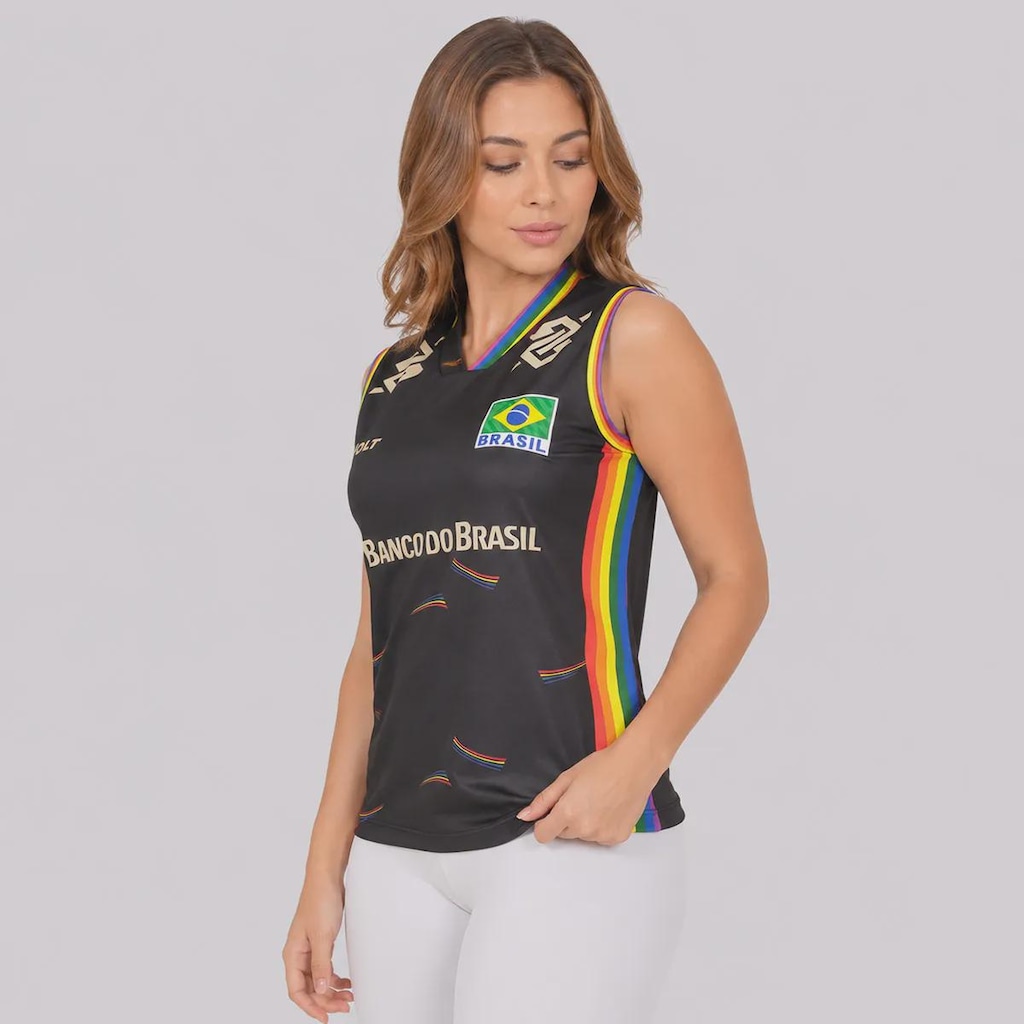 Imagem 2 do produto Camiseta Regata Vôlei Brasil LGBT 2026 Volt Feminina
