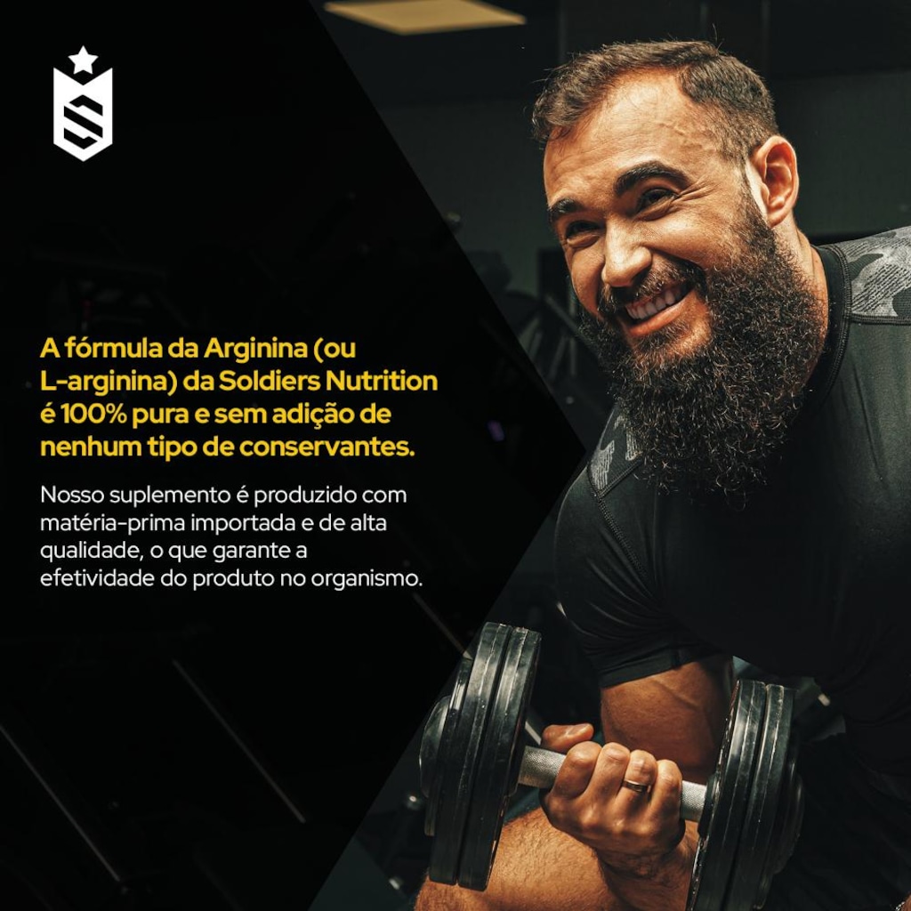 Imagem 5 do produto Arginina 250g 100% Pura Importada - Soldiers Nutrition