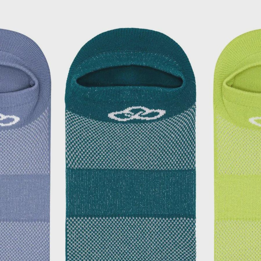 Imagem 2 do produto Kit Meias Cano Invisível Olympikus Neon com 3 Pares - 39-44 - Adulto