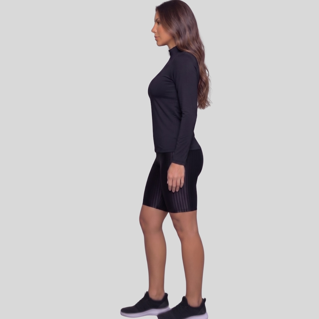 Imagem 2 do produto Conjunto Fitness Vekyo Blusa Térmica Proteção UV e Bermuda New Zig - Feminino