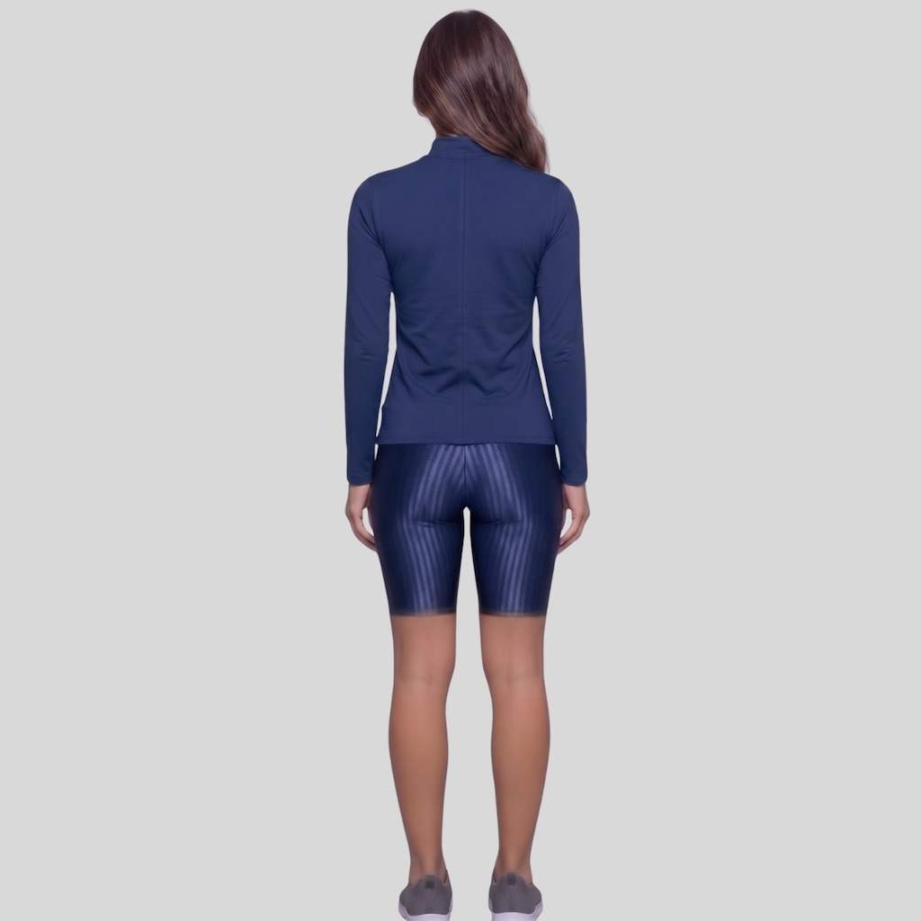 Imagem 3 do produto Conjunto Fitness Vekyo Blusa Térmica Proteção UV e Bermuda New Zig - Feminino