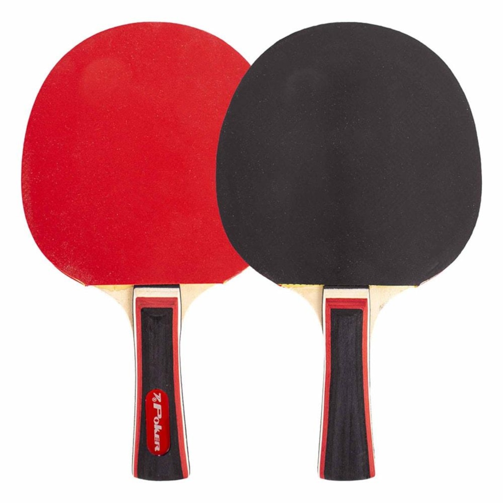 Imagem 2 do produto Kit Ping Pong Poker Star 2 Raquetes+3Bolas+Suporte+Rede Unissex