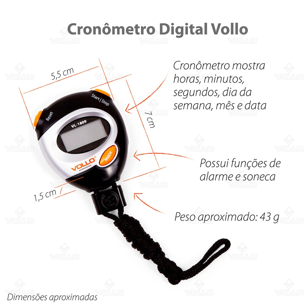 Imagem 2 do produto Cronômetro Digital de Mão Profissional Vollo