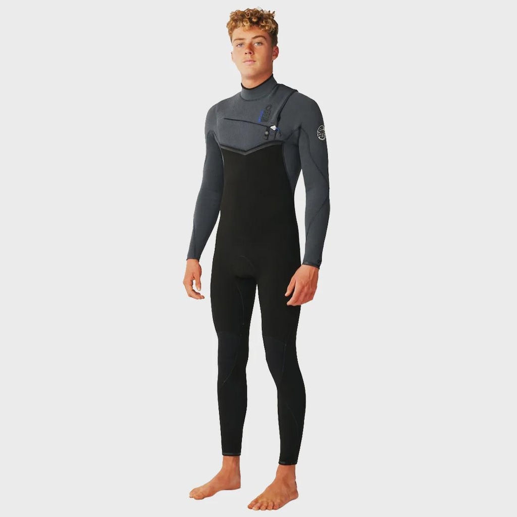 Imagem 2 do produto Long John Rip Curl E-Bomb 3/2 mm Chest Zip Charcoal Grey Importado - Masculino
