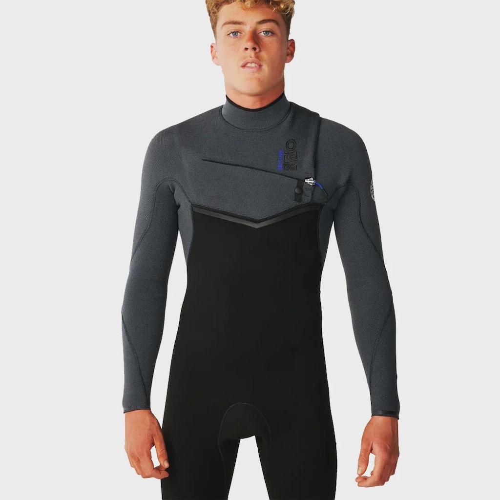 Imagem 3 do produto Long John Rip Curl E-Bomb 3/2 mm Chest Zip Charcoal Grey Importado - Masculino