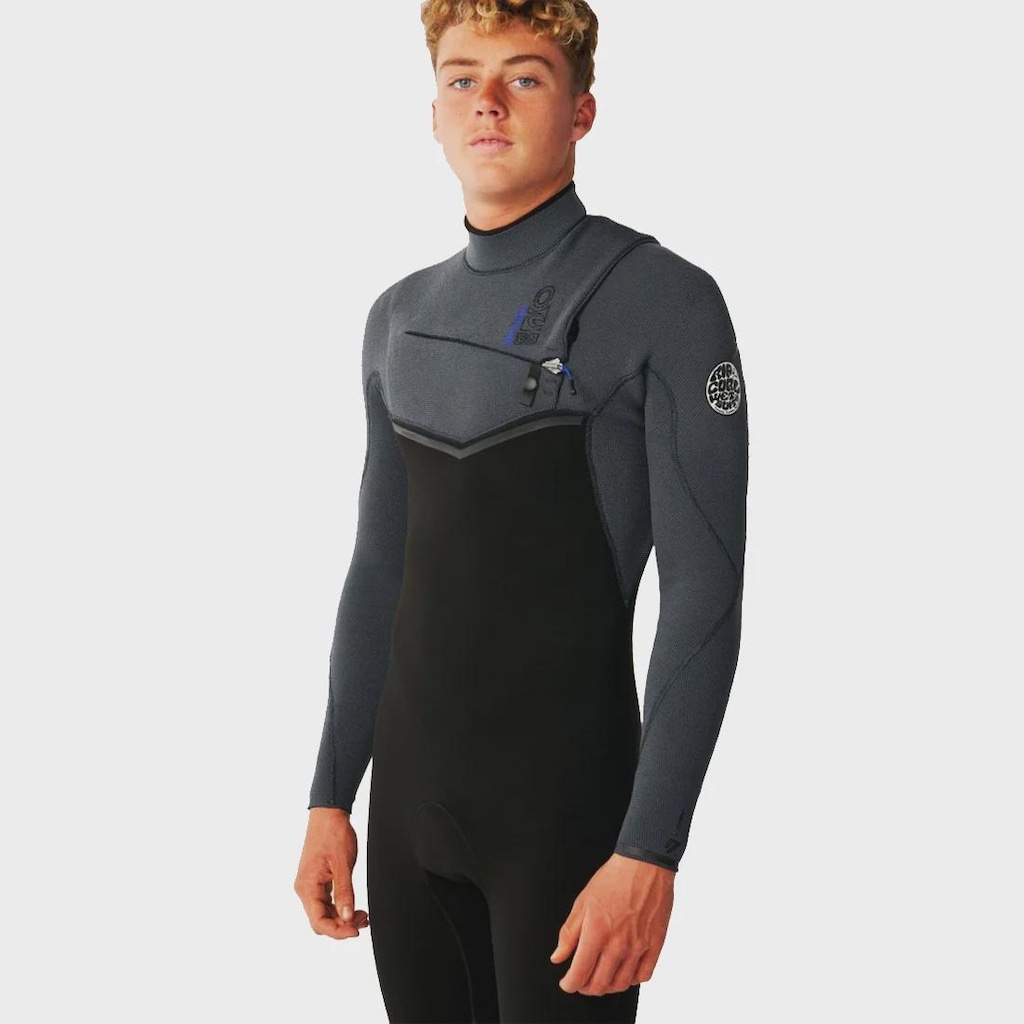 Imagem 4 do produto Long John Rip Curl E-Bomb 3/2 mm Chest Zip Charcoal Grey Importado - Masculino