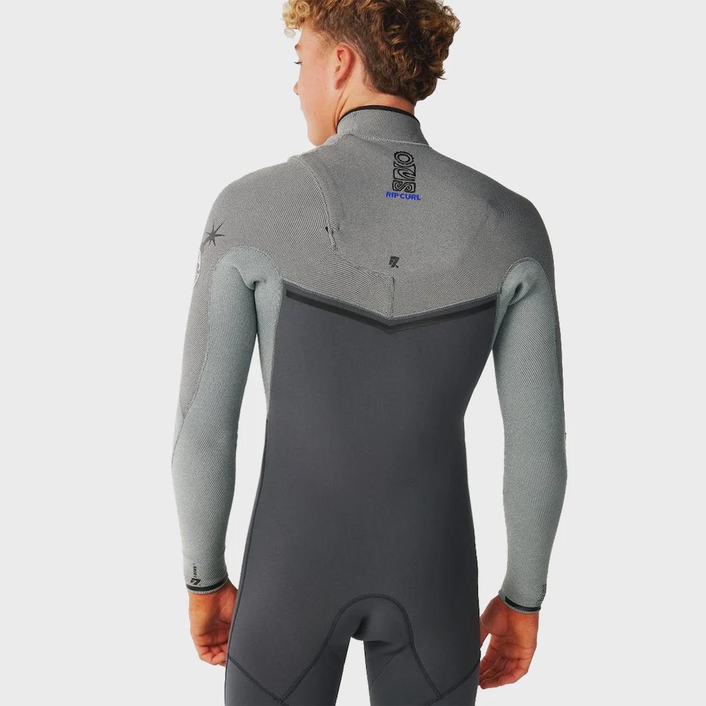 Imagem 3 do produto Long John Rip Curl E-Bomb 3/2 mm Zip Free Charcoal Grey Importado - Masculino