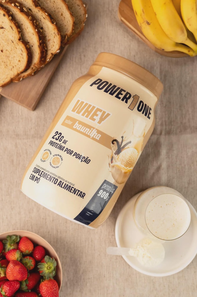 Imagem 2 do produto Whey Protein Concentrado Baunilha 900g Power1One