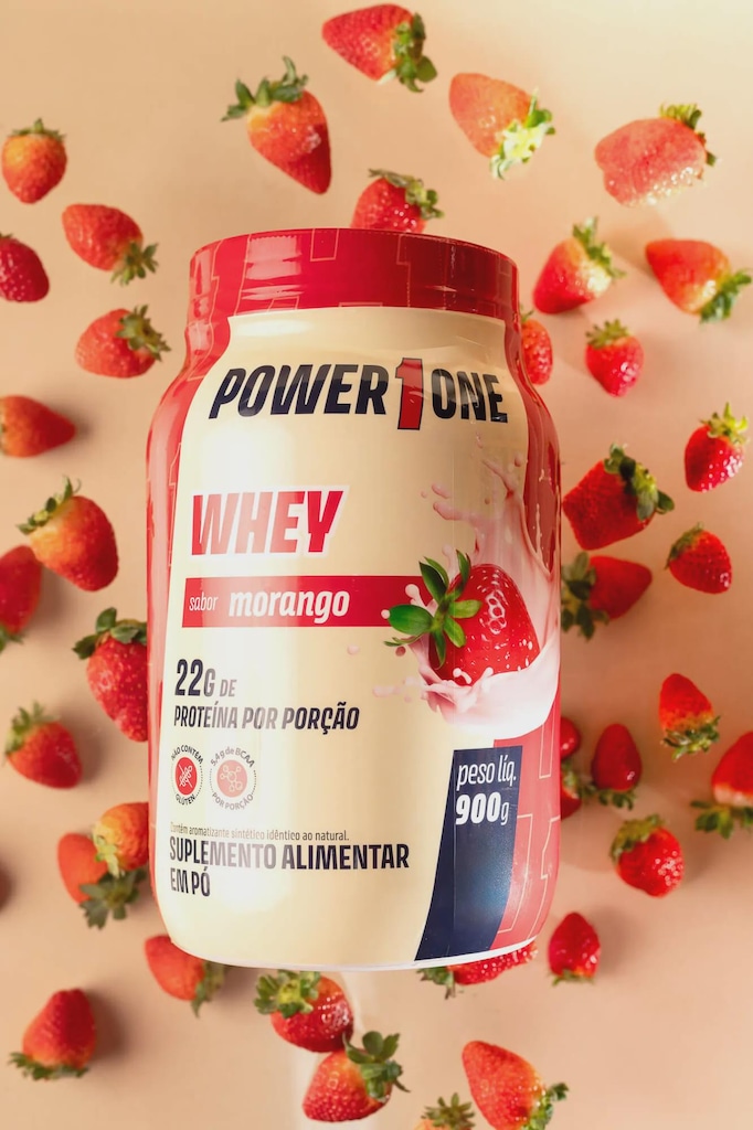 Imagem 4 do produto Whey Protein Concentrado Morango 900g Power1One
