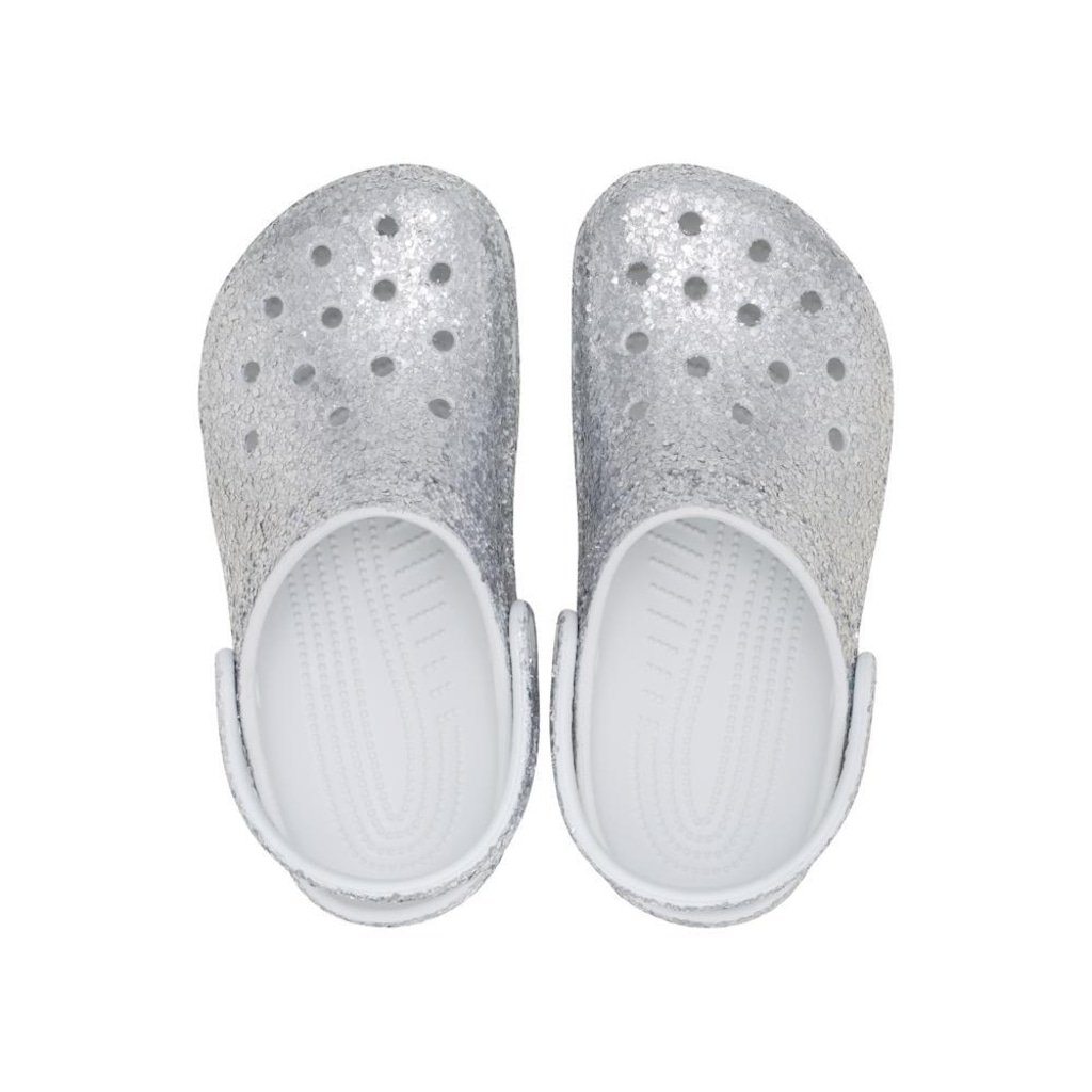 Imagem 4 do produto Sandália Crocs Classic Dazzle Glitter Clog K Silver Infantil