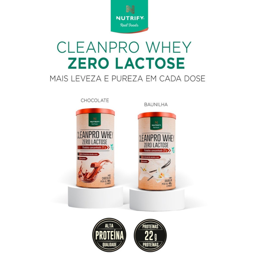Imagem 5 do produto Nutrify CleanPro Whey Zero Lactose 450g