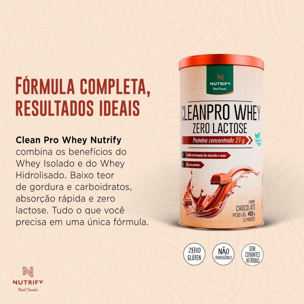 Imagem 2 do produto Nutrify CleanPro Whey Zero Lactose 450g