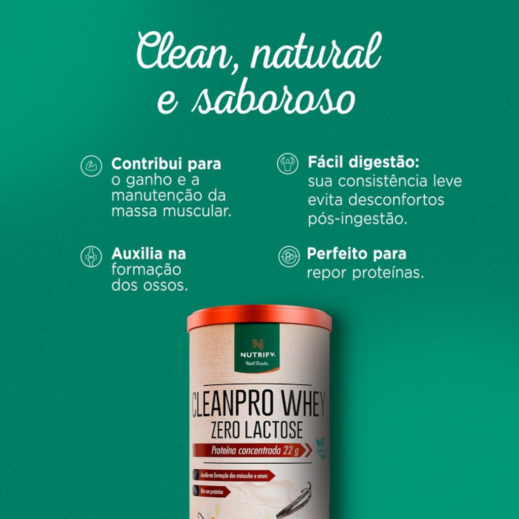 Imagem 4 do produto Nutrify CleanPro Whey Zero Lactose 450g