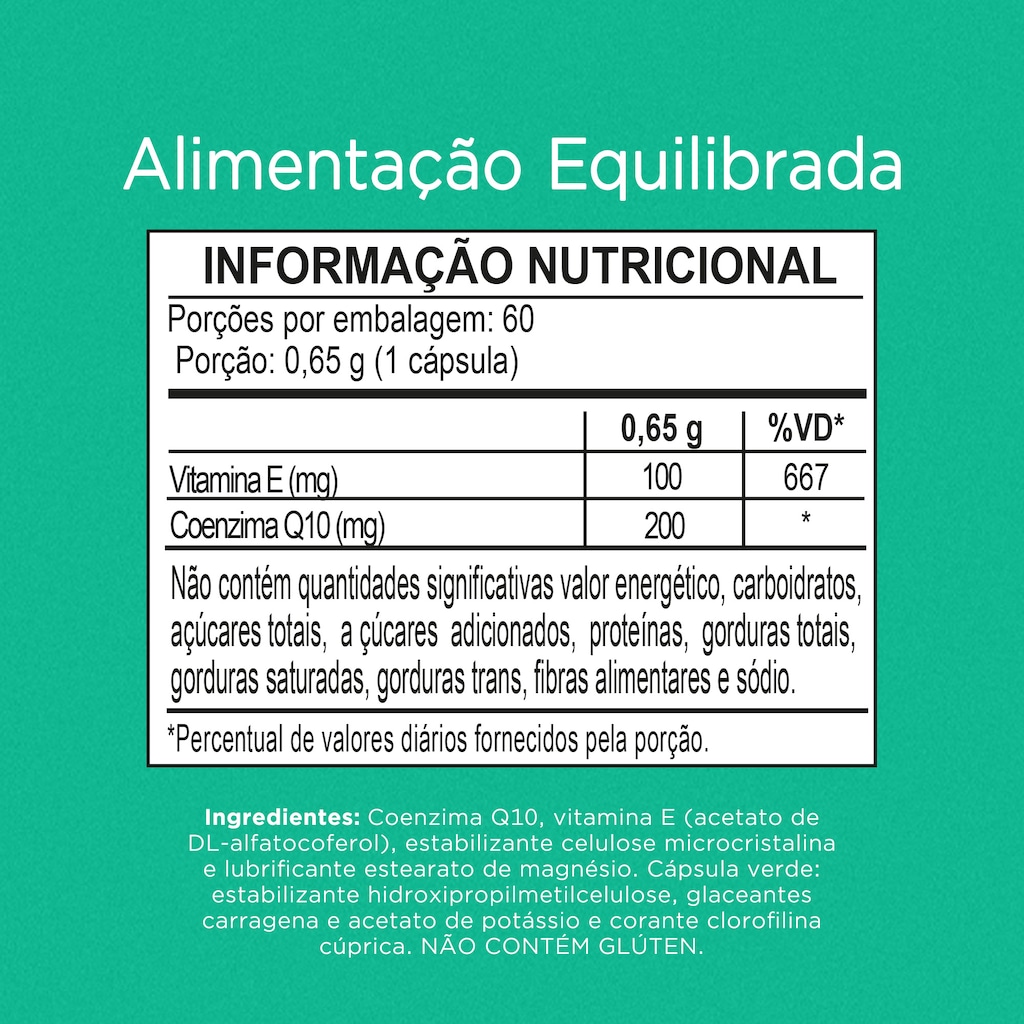 Imagem 2 do produto Nutrify Coenzima Q10 200mg com Vitamina E 60 Caps