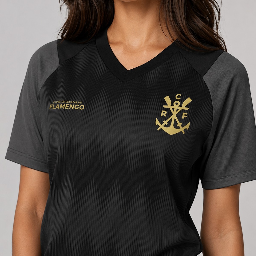 Imagem 3 do produto Camisa do Flamengo Energia Raglan Gold Braziline - Feminina