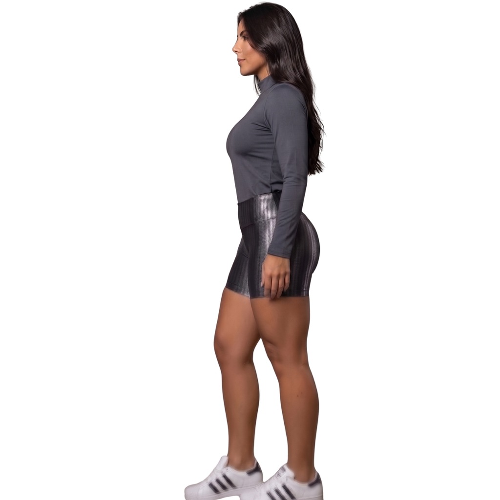 Imagem 2 do produto Conjunto Fitness Blusa Térmica Proteção UV e Short New Zig Vekyo