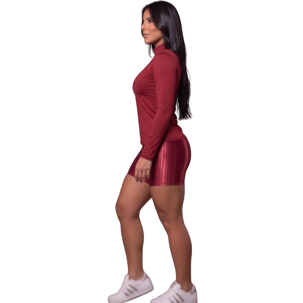 Imagem 2 do produto Conjunto Fitness Blusa Térmica Proteção UV e Short New Zig Vekyo