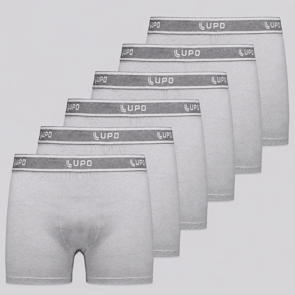 Imagem 1 do produto Kit 6 Cuecas Boxer Lupo Basic com Elastano