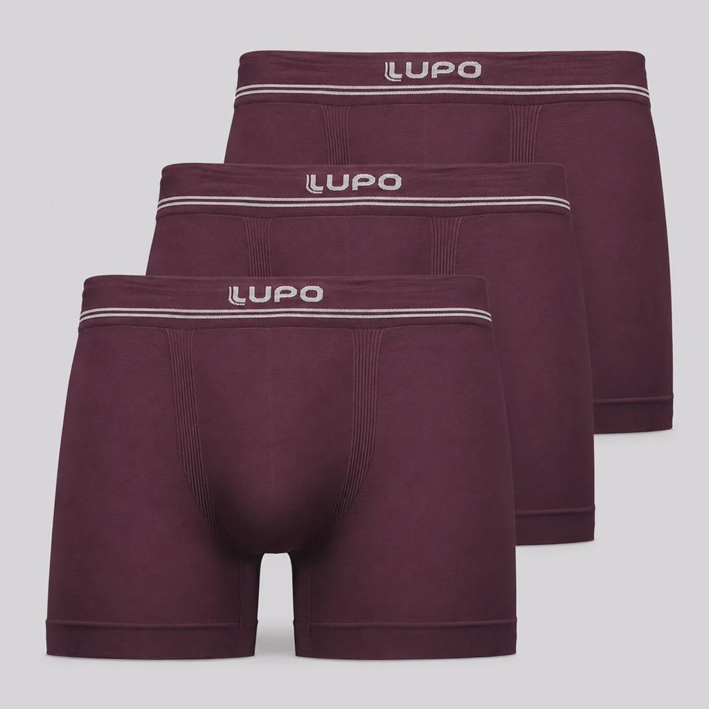 Imagem 1 do produto Kit 3 Cuecas Lupo Boxer Microfibra Sem Costura Adulto