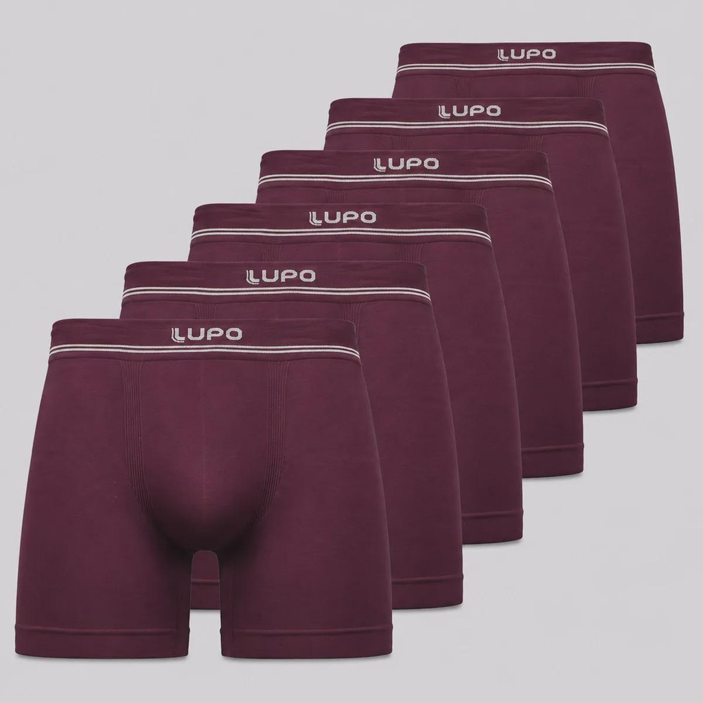 Imagem 1 do produto Kit 6 Cuecas Lupo Boxer Microfibra Sem Costura Adulto