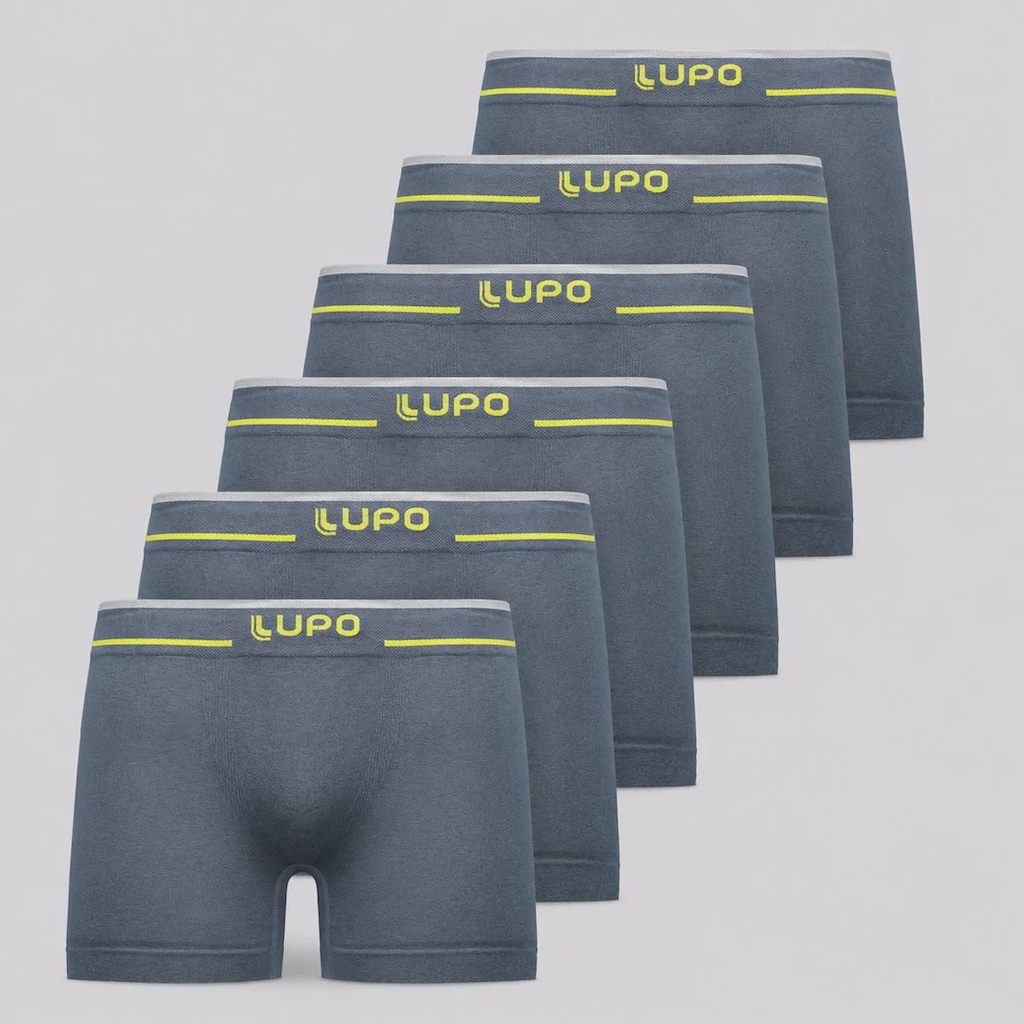 Imagem 1 do produto Kit 6 Cuecas Lupo Boxer Microfibra Sem Costura Adulto