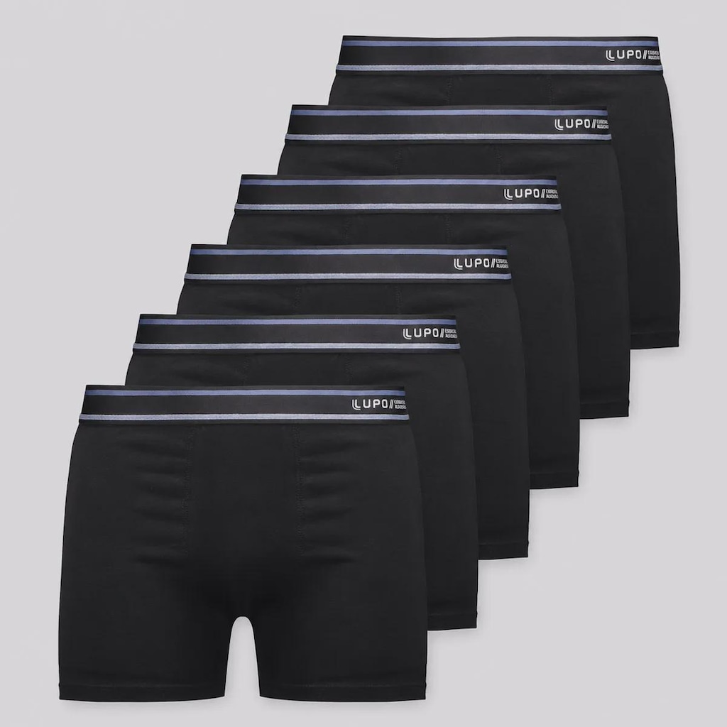 Imagem 1 do produto Kit 6 Cuecas Lupo Boxer com Elastano Adulto