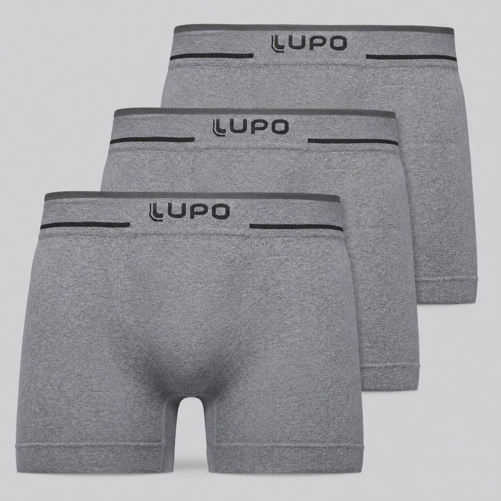 Imagem 1 do produto Kit 3 Cuecas Boxer Lupo Microfibra Sem Costura Adulto