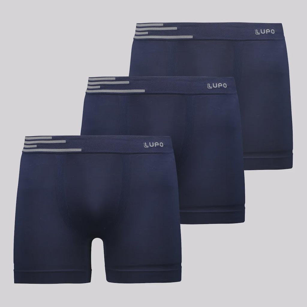 Imagem 1 do produto Kit 3 Cuecas Boxer Lupo Light Fit Adulto