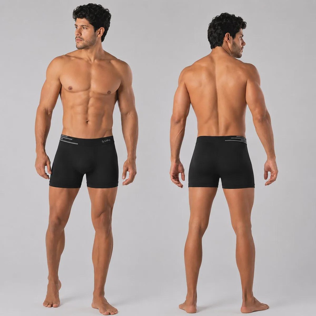 Imagem 3 do produto Kit 6 Cuecas Boxer Lupo Microfibra Sem Costura Adulto
