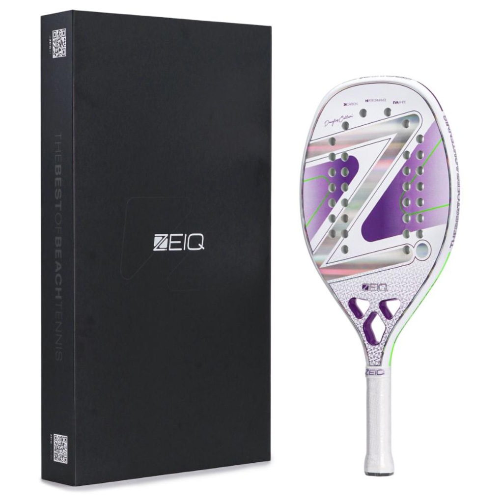 Imagem 1 do produto Raquete de Beach Tennis Zeiq Pro Violet Collani White 3k