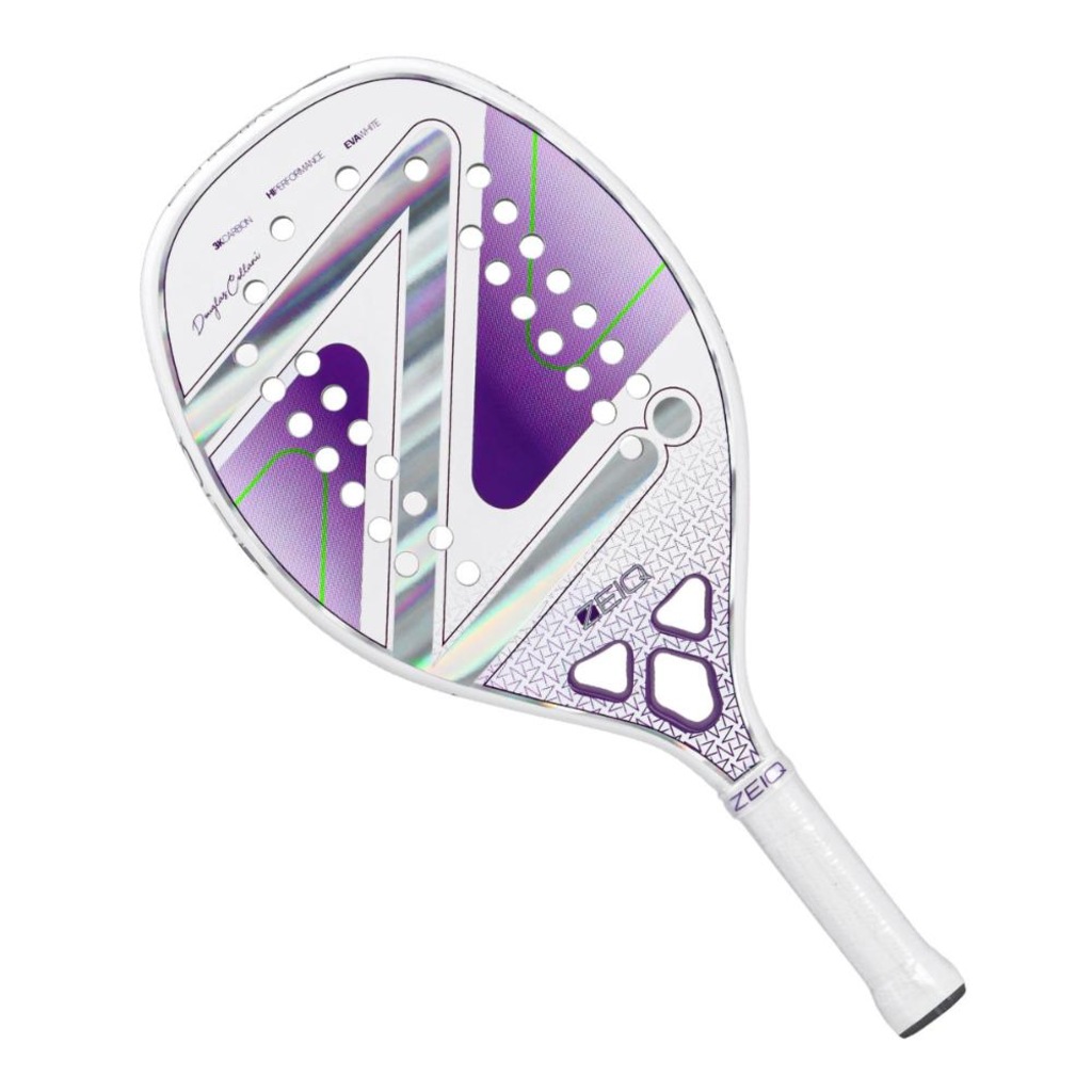 Imagem 2 do produto Raquete de Beach Tennis Zeiq Pro Violet Collani White 3k