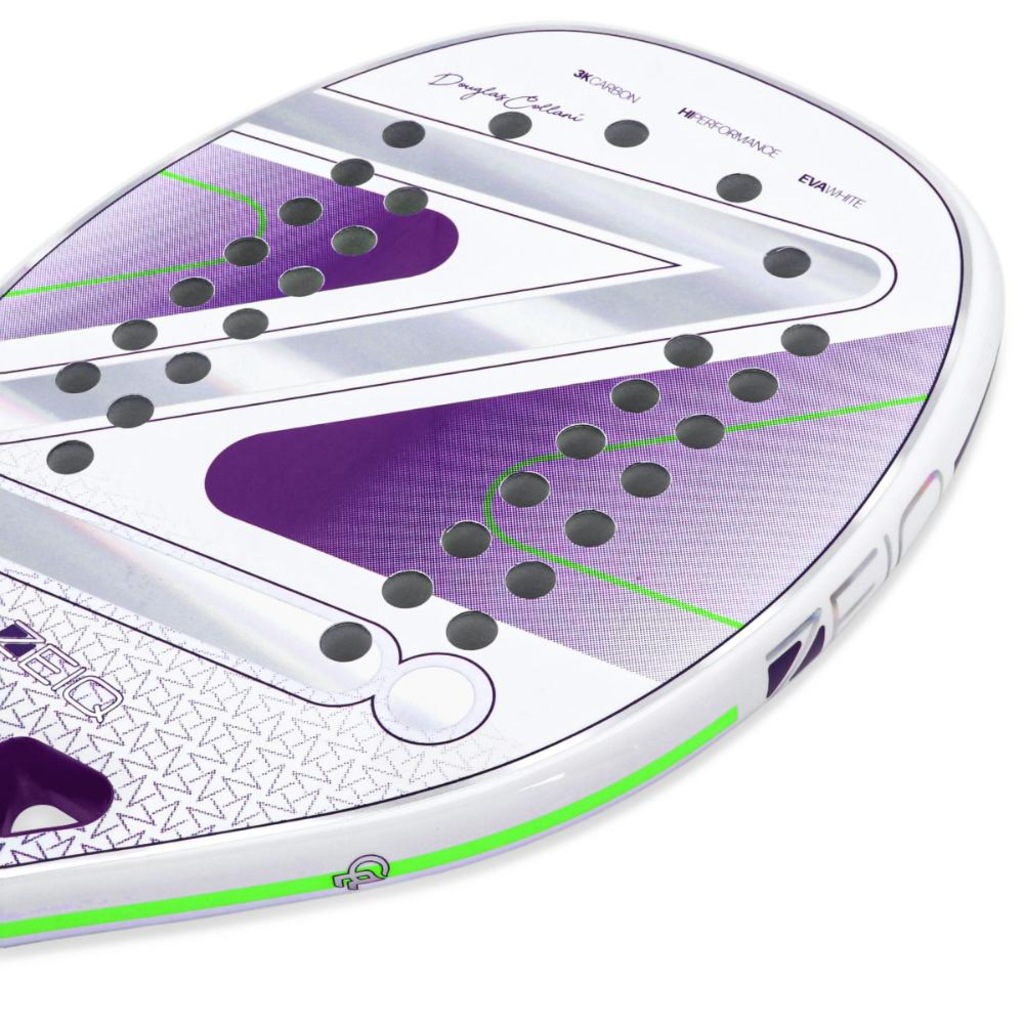 Imagem 4 do produto Raquete de Beach Tennis Zeiq Pro Violet Collani White 3k