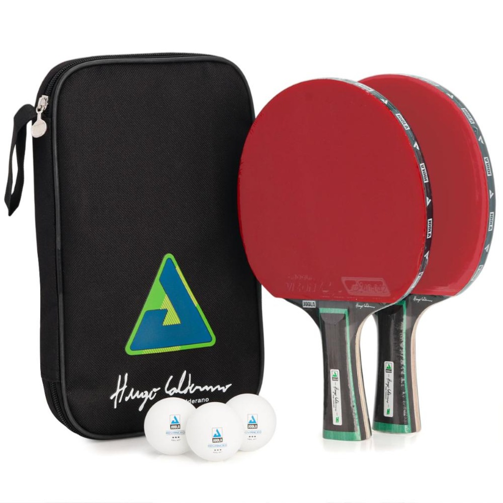 Imagem 1 do produto Kit Tênis de Mesa Joola Hugo Calderano Duo Pro Com 2 Raquetes 3 Bolas 1 Capa