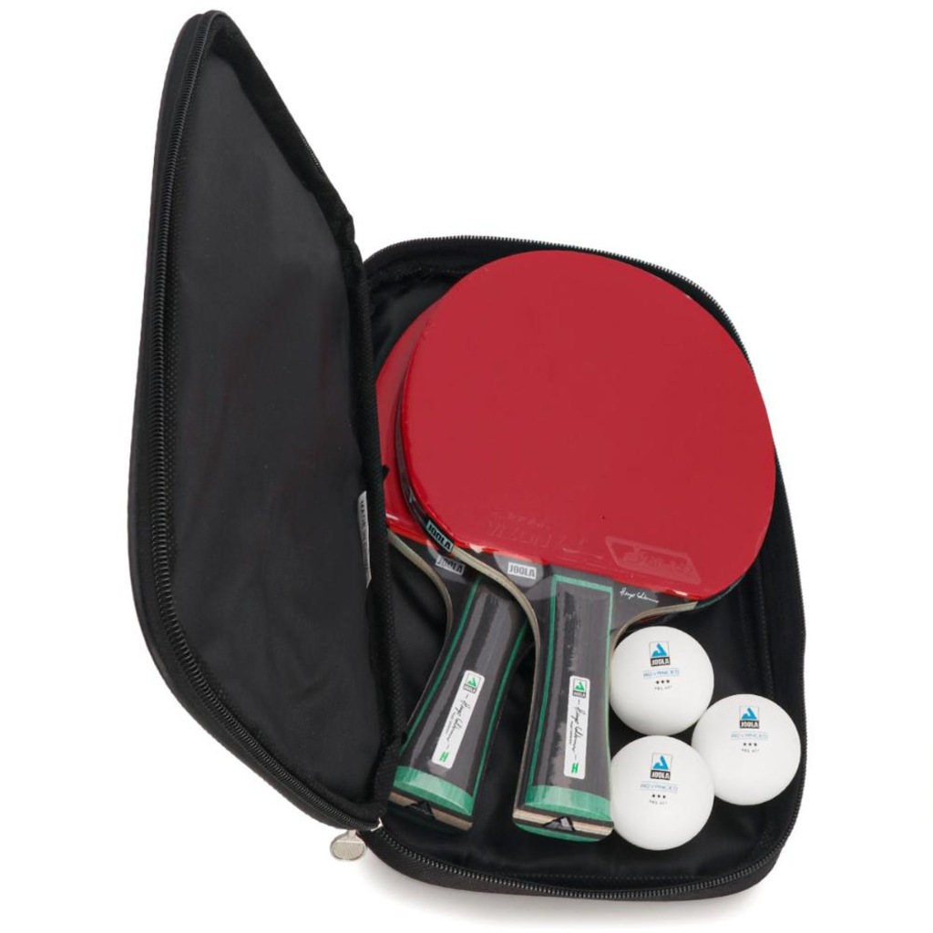 Imagem 2 do produto Kit Tênis de Mesa Joola Hugo Calderano Duo Pro Com 2 Raquetes 3 Bolas 1 Capa