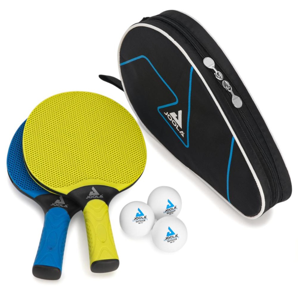Imagem 1 do produto Kit Tênis de Mesa Joola Vivid Outdoor Com 2 Raquetes 3 Bolas e 1 Capa